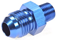 AN to NPT Straight Adapter Fitting [-6 AN Male to 1/8 in. NPT Male, Blue]