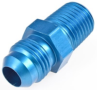 AN to NPT Straight Adapter Fitting [-6 AN Male to 1/4 in. NPT Male, Blue]
