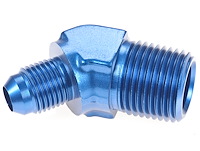 AN to NPT 45-Degree Adapter Fitting [-6 AN Male to 1/2 in. NPT Male, Blue]