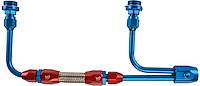 Dual Feed Adjustable Fuel Line, Adjusts from 8 21/32 in. to 9 3/4 in. [Red/Blue]