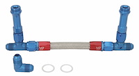 Dual Feed Fuel Line Kit for Holley 4150 Carburetors [-8 AN, Blue/Red]