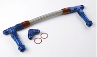 Dual Feed Fuel Line Kit for Holley 4500 Carburetors [-8 AN, Blue/Red]