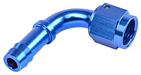 AN to 90-Degree Hose Barb  Adapter Fitting [-6 AN Female to 3/8 in. I.D. Hose, Blue]