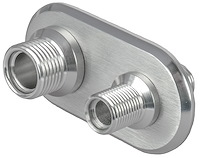 Firewall Bulkhead 2-Port Polished Aluminum