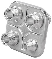 Firewall Bulkhead 4-Port Polished Aluminum