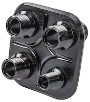 Firewall Bulkhead 4-Port Black Aluminum