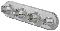 Firewall Bulkhead 4-Port Polished Aluminum