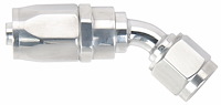 Polished 45° Swivel Hose End -6AN