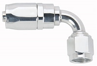 Polished 90° Swivel Hose End -6AN