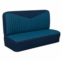 Bench Seat Upholstery for 1955 (2nd Series)-1959 Chevrolet/GMC Trucks, w/V-Insert & Vertical Pleats [2-Tone Blue]