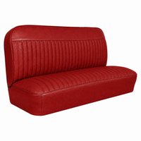 Bench Seat Upholstery for 1955 (2nd Series)-1959 Chevrolet/GMC Trucks, w/Horizontal Insert & Vertical Pleats [Red]