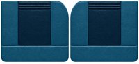 Front Door Panel Set for 1955 (2nd Series)-1959 Chevy/GMC Trucks, w/Wide Center Insert [Seville Vinyl, 2-Tone Blue]