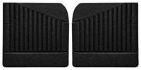 Front Door Panel Set for 1955 (2nd Series)-1959 Chevy/GMC Trucks, w/Vertical Pleats & Diagonal Insert [Seville Vinyl, Black]