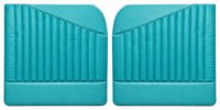 Front Door Panel Set for 1955 (2nd Series)-1959 Chevy/GMC Trucks, w/Vertical Pleats & Diagonal Insert [Seville Vinyl, Turquoise]