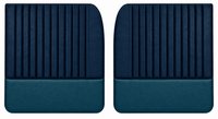 Front Door Panel Set for 1955 (2nd Series)-1959 Chevy/GMC Trucks, w/Vertical Pleats [Seville Vinyl, 2-Tone Blue]