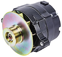 Ford 1-Wire Alternator, 100 amp Output with Serpentine Belt Pulley [Black Finish]