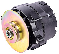 Ford 1-Wire Alternator, 100 amp Output with V-Belt Pulley [Black Finish]