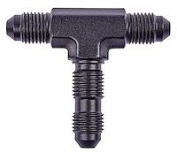 AN to AN Bulkhead Tee Adapter Fitting [-3 AN Male to -3 AN Male Run and -3 AN Male Center Port/Bulkhead, Black]