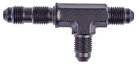 AN to AN Bulkhead Tee Adapter Fitting [-3 AN Male to -3 AN Male Run/Bulkhead and -3 AN Male Center Port, Black]