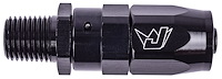 AN to NPT Straight Max Flow Swivel Hose End [1/4 in. NPT Male to -6 AN Hose, Black]