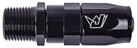 AN to NPT Straight Max Flow Swivel Hose End [3/8 in. NPT Male to -6 AN Hose, Black]