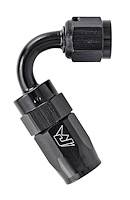 AN 120-Degree Max Flow Swivel Hose End [-4 AN Female to -4 AN Hose, Black]