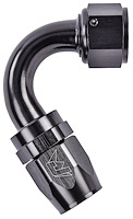 AN 120-Degree Max Flow Swivel Hose End [-16 AN Female to -16 AN Hose, Black]