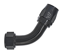 AN 60-Degree Max Flow Swivel Hose End [-20 AN Female to -20 AN Hose, Black]