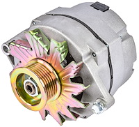 GM 1-Wire Alternator 100 Amp with Output Serpentine Pulley [Natural Finish]
