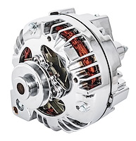 Chrysler 1-Wire 100 Amp Alternator [External Regulator, Single Groove V-Belt Pulley, Chrome Plated Finish]