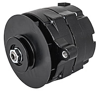 Ford 1-Wire Alternator [100 Amp, V-Belt Pulley, Black Body, Pulley, Baffle, Fan]