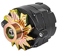 Ford 1-Wire Alternator [100 Amp, Serpentine Belt Pulley, Black Body, Gold Pulley/Fan]