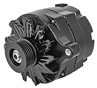 Ford 1-Wire Alternator [100 Amp, Serpentine Belt Pulley, Black Body/Pulley/Fan]