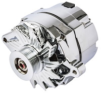 1-Wire Ford Alternator 140 Amp Output with Serpentine Belt Pulley [Chrome Plated Finish]