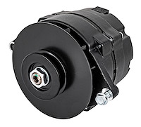 GM 1-Wire Alternator [100 Amp, V-Belt Pulley, Black Body/Pulley/Baffle/Fan]