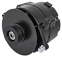 GM 1-Wire Alternator [100 Amp, Serpentine Belt Pulley, Black Body/Pulley/Baffle/Fan]