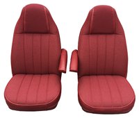 Front Bucket & Rear Bench Seat Upholstery Kit for 1981-1993 Dodge Ramcharger [Palomino Madrid Vinyl & Oak Interlude Cloth]