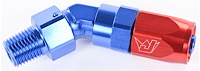 45° Max Flow Hose End -06AN x 1/4" NPTM