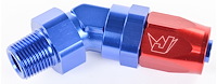 45° Max Flow Hose End -08AN x 3/8" NPTM