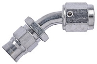 AN 45-Degree PTFE Hose End Fitting [-3 AN Female to -3 AN PTFE Hose, Zinc Plated]