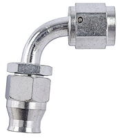 AN 90-Degree PTFE Hose End Fitting [-4 AN Female to -4 AN PTFE Hose, Zinc Plated]