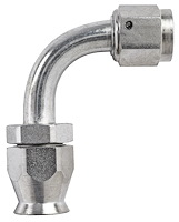 AN 90-Degree PTFE Hose End Fitting [-6 AN Female to -6 AN PTFE Hose, Zinc Plated]