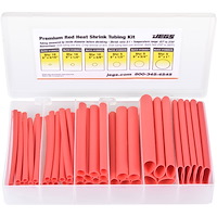Red Premium Heat Shrink Tubing Kit with Storage Case 45 Piece