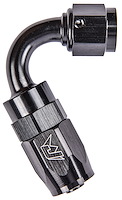 AN 120-Degree Max Flow Swivel Hose End [-6 AN Female to -6 AN Hose, Black]