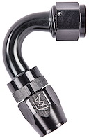 AN 120-Degree Max Flow Swivel Hose End [-10 AN Female to -10 AN Hose, Black]