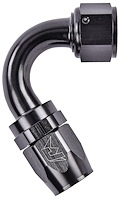 AN 120-Degree Max Flow Swivel Hose End [-12 AN Female to -12 AN Hose, Black]