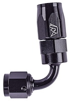 AN 90-Degree Max Flow Swivel Hose End [-4 AN Female to -4 AN Hose, Black]
