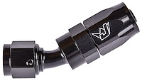 AN 30-Degree Max Flow Swivel Hose End [-6 AN Female to -6 AN Hose, Black]