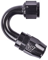 AN 150-Degree Max Flow Swivel Hose End [-10 AN Female to -10 AN Hose, Black]