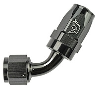 AN 60-Degree Max Flow Swivel Hose End [-8 AN Female to -8 AN Hose, Black]